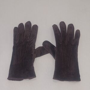 Brown  Gloves Fuzzy On The Inside .Size Large